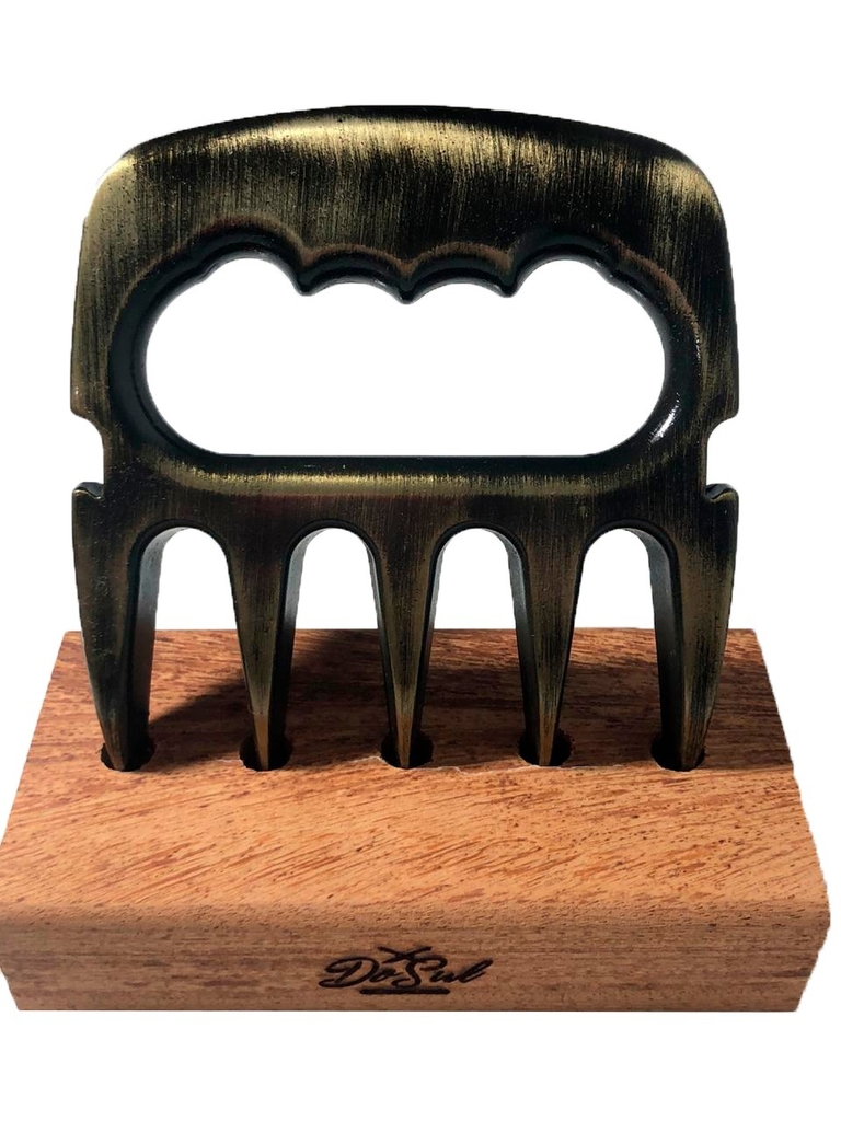 GARRA DE URSO PARA CHURRASCO ALUMÍNIO OURO ENVELHECIDO