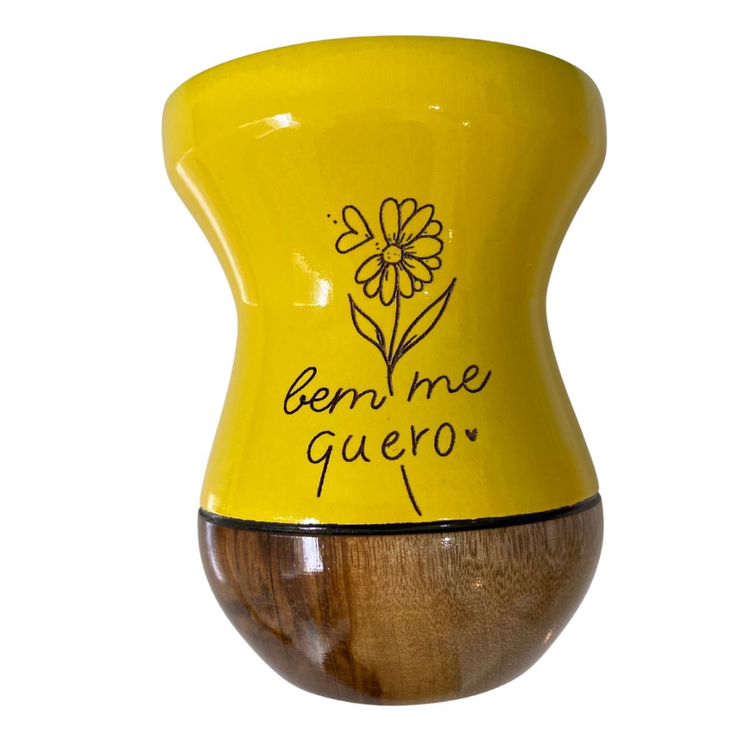CUIA DE MADEIRA AMARELA PERSONALIZADA  - BEM MEQUERO