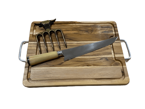 KIT CHURRASCO TÁBUA E FACA CAMPEIRA DE OSSO