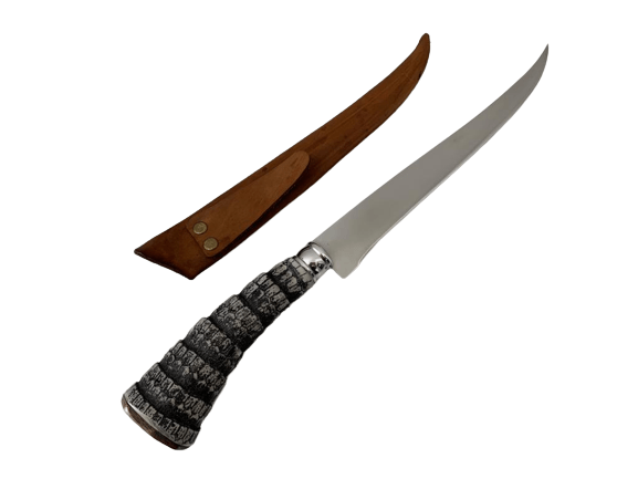 FACA INOX ARTESANAL PERSONALIZADA PARA CHURRASCO CABO DE TATU SINTÉTICO