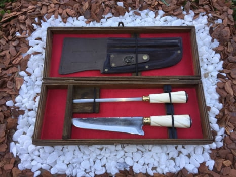 CAIXA RÚSTICA PARA FACA E CHAIRA