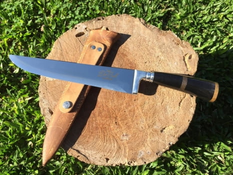 FACA ARTESANAL PARA BRINDE INOX 10  POLEGADAS CABO DE CHIFRE