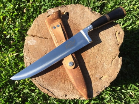 FACA ARTESANAL PARA BRINDE INOX 10  POLEGADAS CABO DE CHIFRE