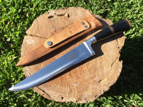 FACA ARTESANAL PARA BRINDE INOX 10  POLEGADAS CABO DE CHIFRE