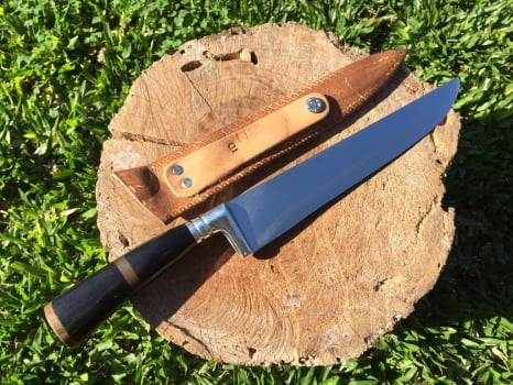 FACA ARTESANAL PARA BRINDE INOX 10  POLEGADAS CABO DE CHIFRE