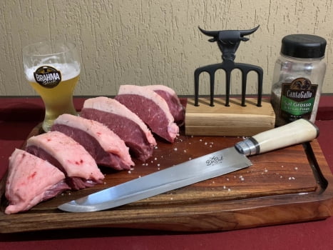 FACA ARTESANAL PARA BRINDE INOX 12 POLEGADAS CABO DE OSSO