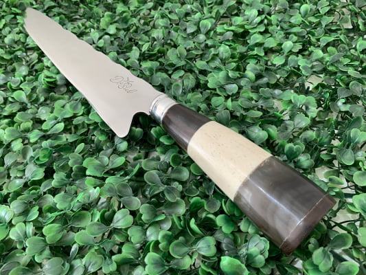 FACA ARTESANAL PARA CHURRASCO 10 POLEGADAS CHIFRE E OSSO