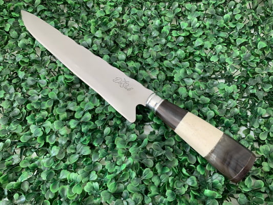FACA ARTESANAL PARA CHURRASCO 10 POLEGADAS CHIFRE E OSSO