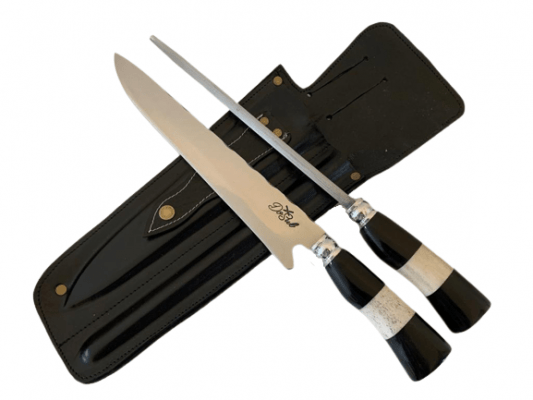 CONJUNTO FACA E CHAIRA INOX