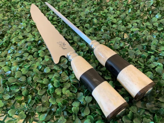 CONJUNTO INOX FACA E CHAIRA