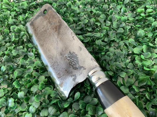 CUTELO ARTESANAL PARA COZINHA CABO DE OSSO, MADEIRA E CHIFRE