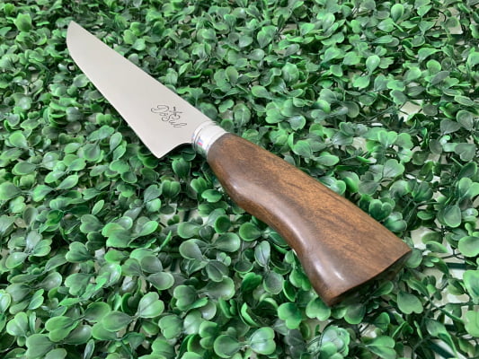 FACA ARTESANAL PARA COZINHA 08 POLEGADAS CABO DE MADEIRA