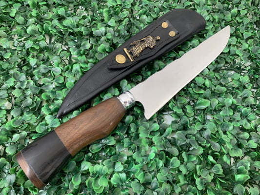 FACA ARTESANAL 08 POLEGADAS CABO DE MADEIRA E CHIFRE