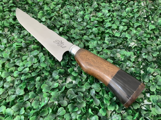 FACA ARTESANAL 08 POLEGADAS CABO DE MADEIRA E CHIFRE