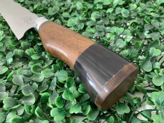 FACA ARTESANAL 08 POLEGADAS CABO DE MADEIRA E CHIFRE