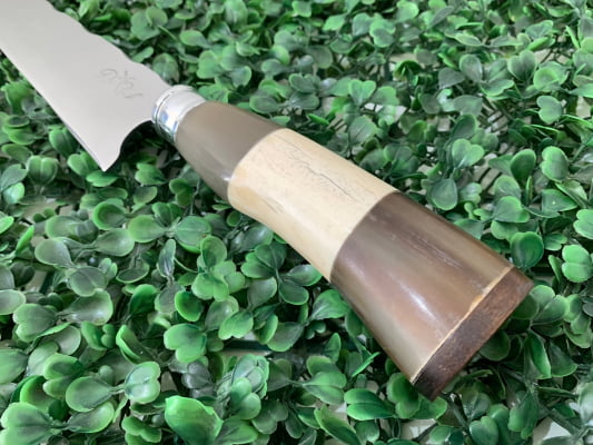 FACA ARTESANAL 08 POLEGADAS CABO DE OSSO E CHIFRE