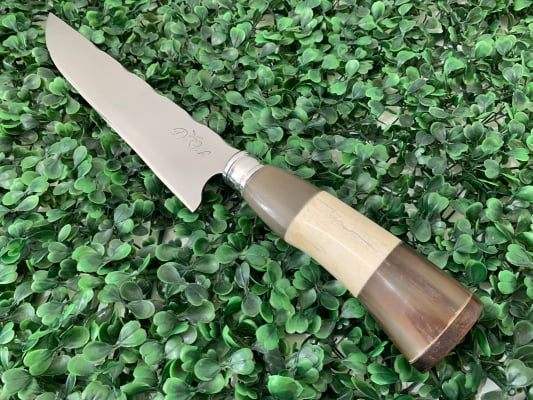 FACA ARTESANAL 08 POLEGADAS CABO DE OSSO E CHIFRE