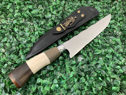 FACA ARTESANAL 08 POLEGADAS CABO DE OSSO E CHIFRE