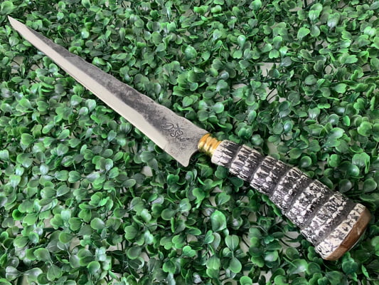 FACA ARTESANAL 12 POLEGADAS JAVALIZEIRA CABO DE RABO DE TATU SINTÉTICO