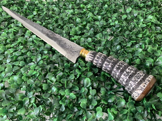 FACA ARTESANAL 12 POLEGADAS JAVALIZEIRA CABO DE RABO DE TATU SINTÉTICO