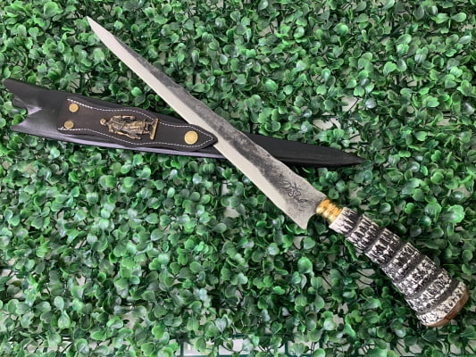 FACA ARTESANAL 12 POLEGADAS JAVALIZEIRA CABO DE RABO DE TATU SINTÉTICO