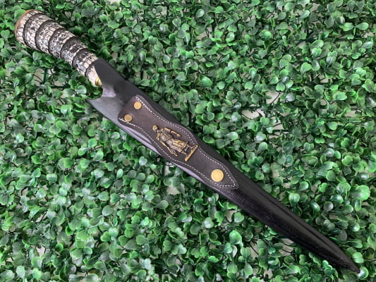 FACA ARTESANAL 12 POLEGADAS JAVALIZEIRA CABO DE RABO DE TATU SINTÉTICO