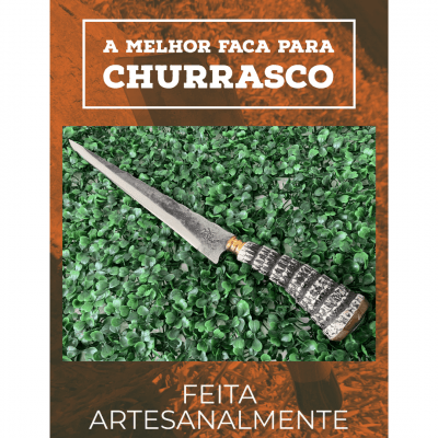 FACA ARTESANAL 12 POLEGADAS JAVALIZEIRA CABO DE RABO DE TATU SINTÉTICO