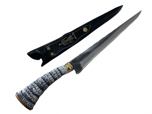 FACA ARTESANAL 12 POLEGADAS JAVALIZEIRA CABO DE RABO DE TATU SINTÉTICO