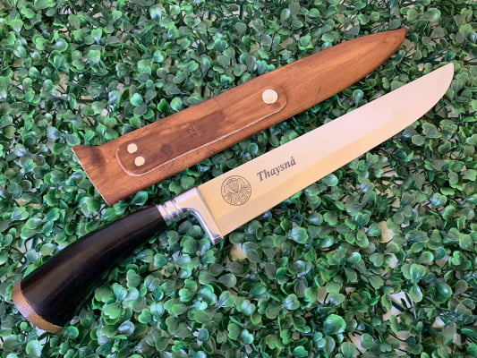 Faca Personalizada Para Churrasco 12 Polegadas Cabo de Chifre