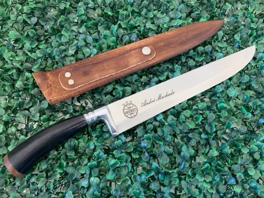 Faca Personalizada Para Churrasco 12 Polegadas Cabo de Chifre