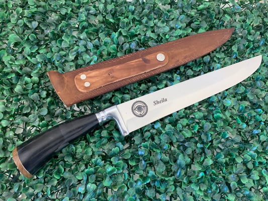 Faca Personalizada Para Churrasco 12 Polegadas Cabo de Chifre