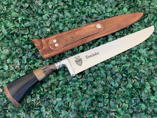 Faca Personalizada Para Churrasco 12 Polegadas Cabo de Chifre