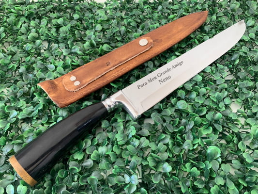 Faca Personalizada Para Churrasco 12 Polegadas Cabo de Chifre