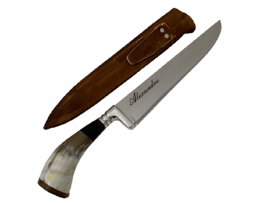 Faca Personalizada Para Churrasco 12 Polegadas Cabo de Chifre