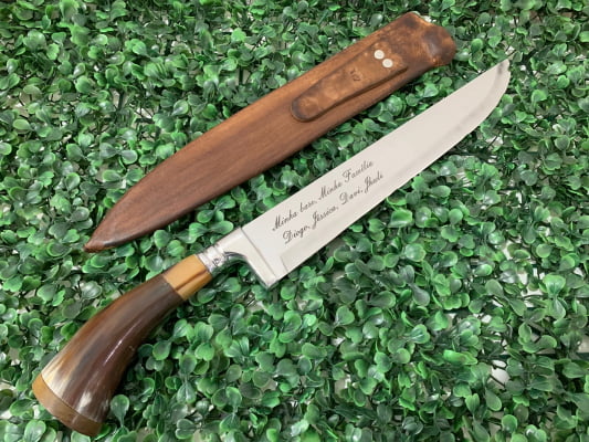 Faca Personalizada Para Churrasco 12 Polegadas Cabo de Chifre