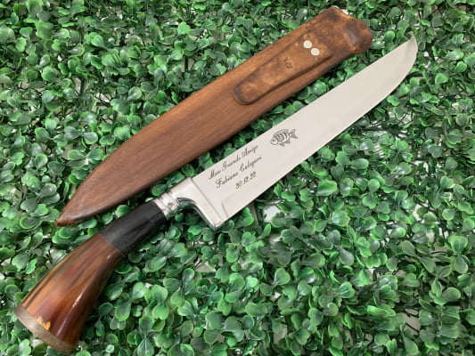 Faca Personalizada Para Churrasco 12 Polegadas Cabo de Chifre