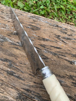 FACA ARTESANAL PERSONALIZADA PARA CHURRASCO CABO DE OSSO TORNEADO