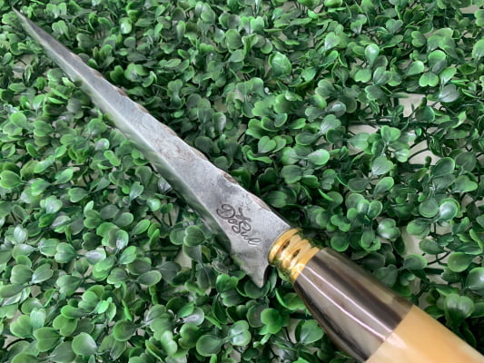 FACA JAVALIZEIRA ARTESANAL 12 POLEGADAS CABO DE OSSO, MADEIRA E CHIFRE