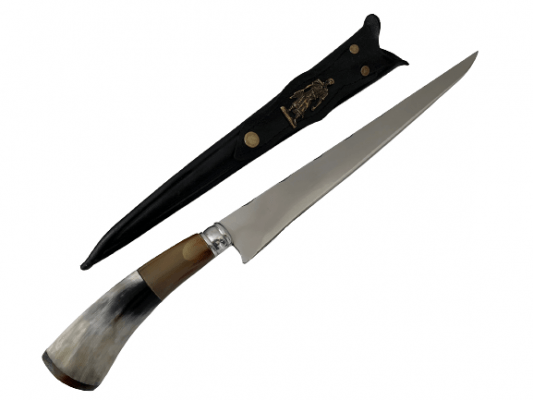 FACA JAVALIZEIRA ARTESANAL 12 POLEGADAS CABO DE CHIFRE