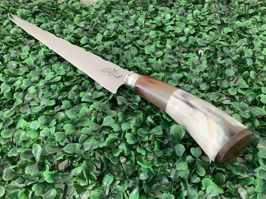 FACA JAVALIZEIRA ARTESANAL 12 POLEGADAS CABO DE CHIFRE