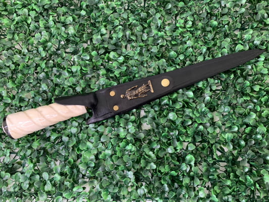 Faca Javalizeira 12 Polegadas Cabo De Osso Torneado