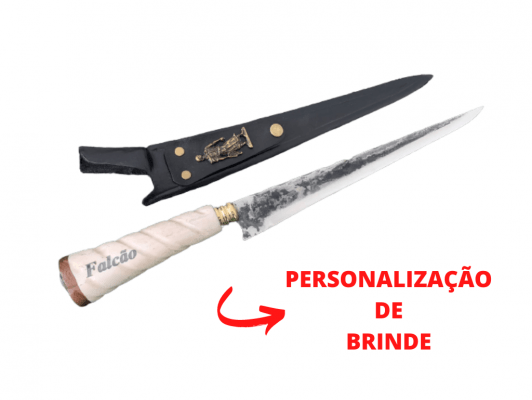 Faca Javalizeira 12 Polegadas Cabo De Osso Torneado