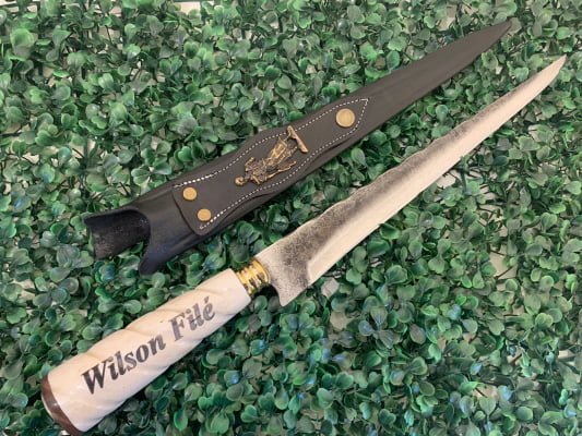 Faca Javalizeira 12 Polegadas Cabo De Osso Torneado