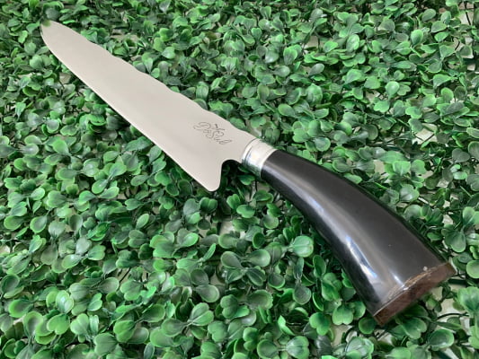 FACA ARTESANAL PARA CHURRASCO 10 POLEGADAS CABO DE CHIFRE