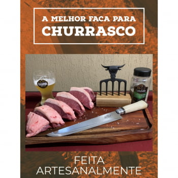 Faca Personalizada Para Churrasco 12 Polegadas Cabo de Osso