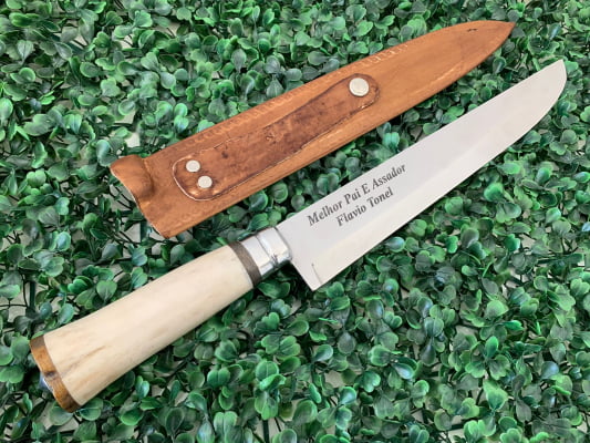 Faca Personalizada Para Churrasco 12 Polegadas Cabo de Osso