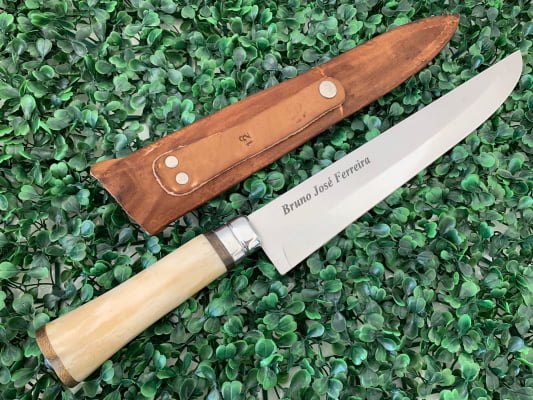 Faca Personalizada Para Churrasco 12 Polegadas Cabo de Osso