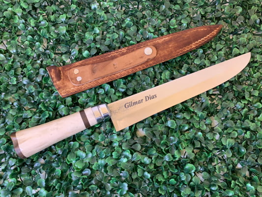 Faca Personalizada Para Churrasco 12 Polegadas Cabo de Osso