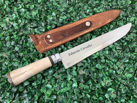 Faca Personalizada Para Churrasco 12 Polegadas Cabo de Osso