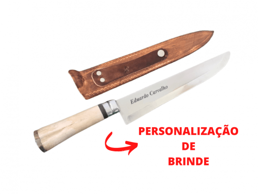 Faca Personalizada Para Churrasco 12 Polegadas Cabo de Osso